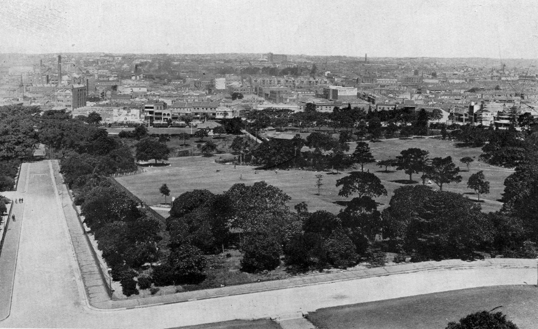 VIEW OF GROUNDS FROM MAIN BUILDING SOUTH WEST