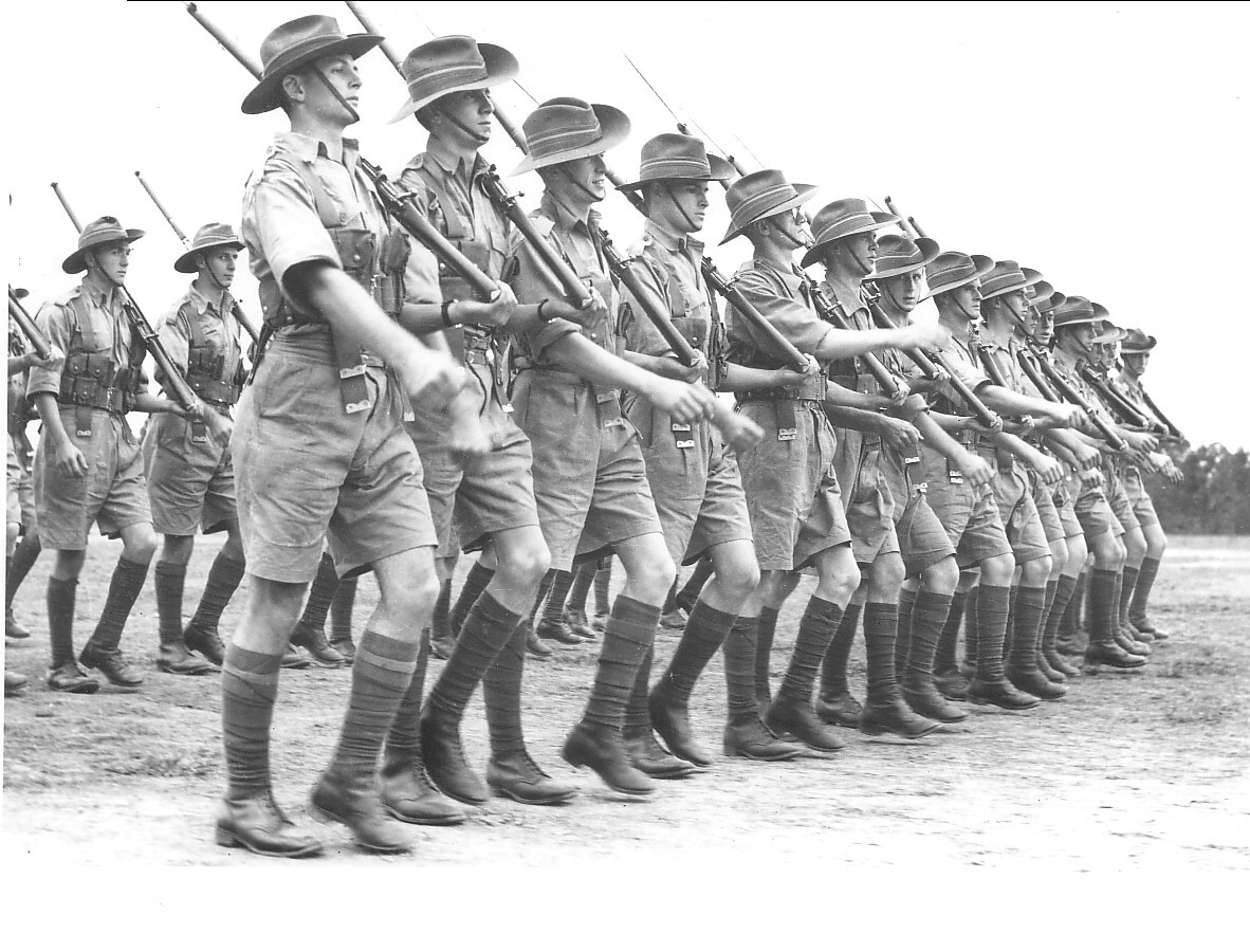 THE REGIMENT MARCHING AT HOLDSWORTHY ARMY BASE