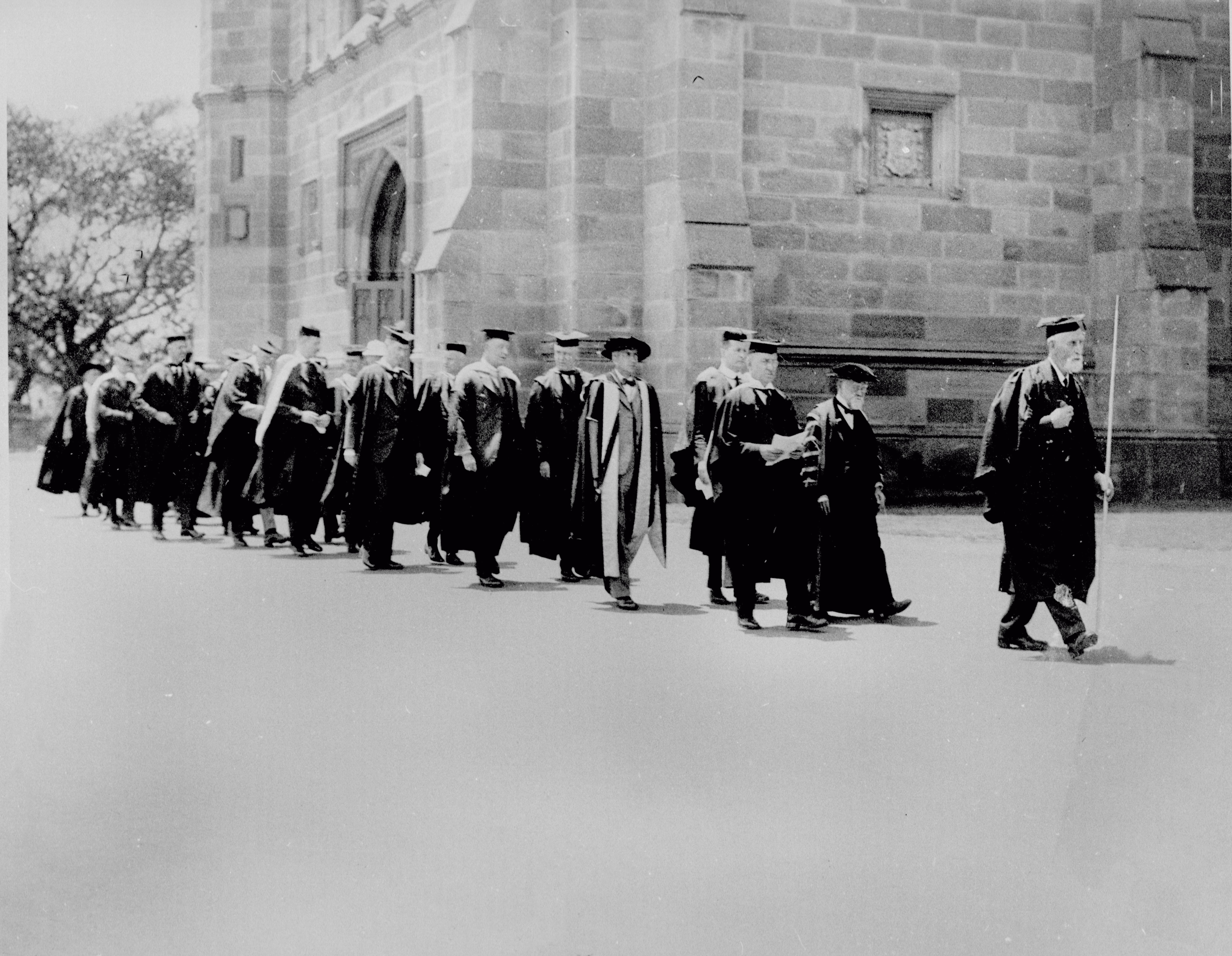 ACADEMIC PROCESSION, ARMISTACE DAY, OUTSIDE GREAT HALL