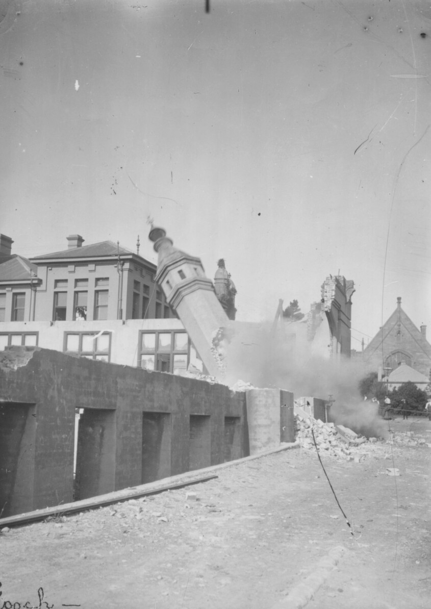 VIEW OF THE FIRST ENGINEERING BUILDING BEING DEMOLISHED